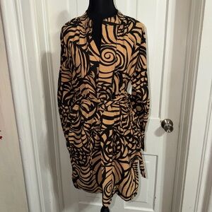 Women's‎ size medium Anthropologie Black and Tan Swirl Dress cute summer